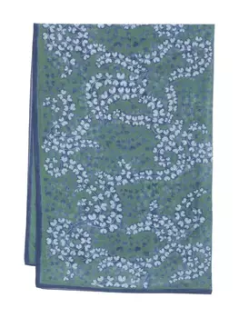 Хлопковый шарф с принтом папоротника от Lanvin, зеленый