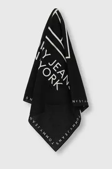 Хлопковый шарф Tommy Jeans, черный