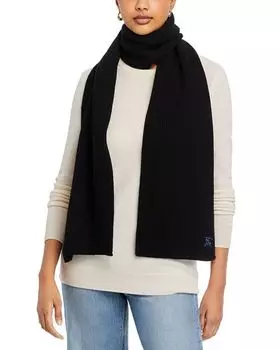 Хлопковый шарф в рубчик Burberry, цвет Black