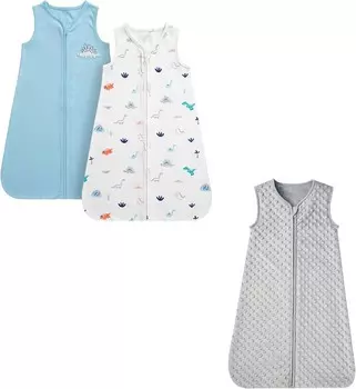 Хлопковый спальный мешок для младенцев Days U, 18–24 месяца, носимое одеяло для мальчика, двусторонняя молния TOG 0,5, размер X-Large DaysU