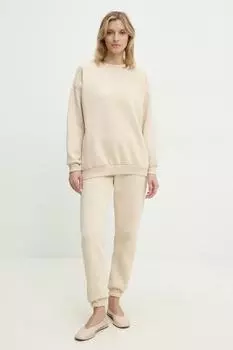 Хлопковый спортивный костюм Answear.Lab, бежевый