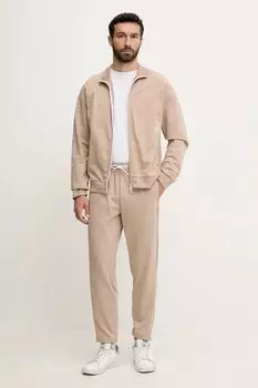 Хлопковый спортивный костюм Ea7 Emporio Armani, бежевый