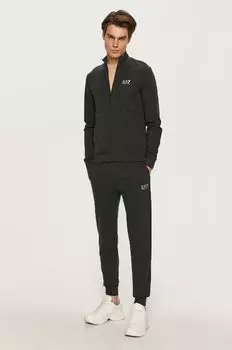 Хлопковый спортивный костюм EA7 Emporio Armani, темно-синий