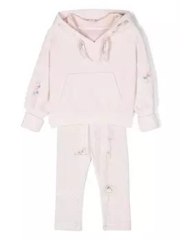 Хлопковый спортивный костюм с логотипом Lapin House, розовый