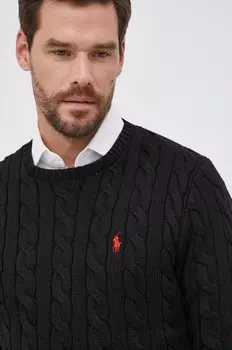 Хлопковый свитер 710775885012 Polo Ralph Lauren, черный