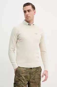 Хлопковый свитер Aeronautica Militare, бежевый