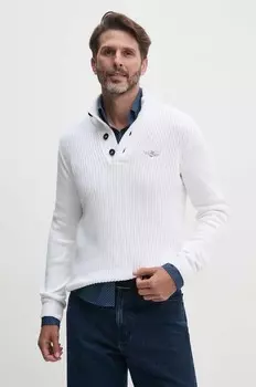 Хлопковый свитер Aeronautica Militare, бежевый