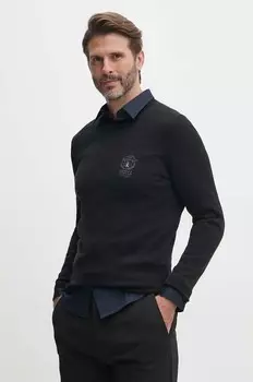 Хлопковый свитер Aeronautica Militare, черный