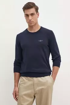 Хлопковый свитер Aeronautica Militare, темно-синий