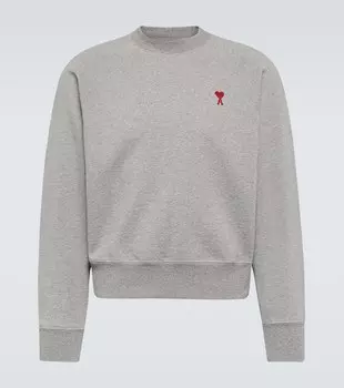 Хлопковый свитер Ami de Coeur Ami Paris, серый