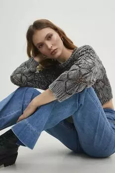 Хлопковый свитер Answear Lab, серый