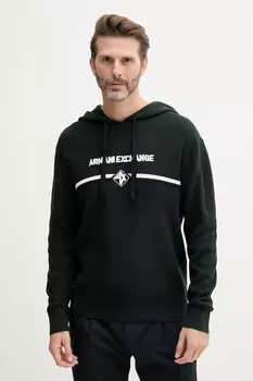 Хлопковый свитер Armani Exchange, зеленый