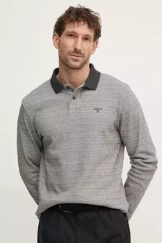 Хлопковый свитер Barbour, серый