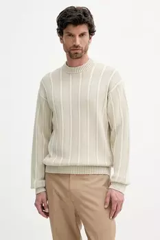 Хлопковый свитер Boss Orange, бежевый