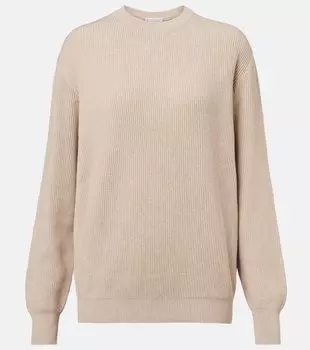 Хлопковый свитер Brunello Cucinelli, Camel Chiaro