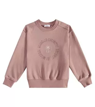Хлопковый свитер Brunello Cucinelli Kids, цвет rose powder