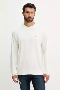 Хлопковый свитер Calvin Klein Jeans, бежевый