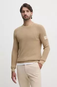 Хлопковый свитер Calvin Klein Jeans, бежевый