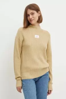 Хлопковый свитер Calvin Klein Jeans, бежевый
