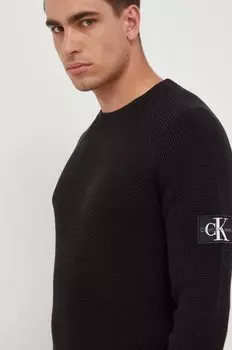 Хлопковый свитер Calvin Klein Jeans, черный
