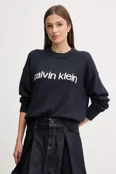 Хлопковый свитер Calvin Klein Jeans, темно-синий