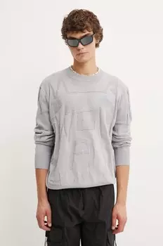 Хлопковый свитер Desigual AITOR, серый