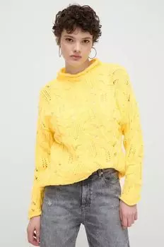 Хлопковый свитер Desigual, желтый