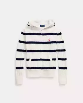 Хлопковый свитер для девочек с капюшоном Polo Ralph Lauren, многоцветный