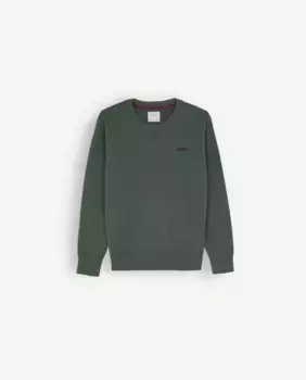 Хлопковый свитер для мальчика с логотипом Scalpers, цвет Kaki