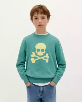 Хлопковый свитер для мальчиков стандартного кроя Scalpers, зеленый