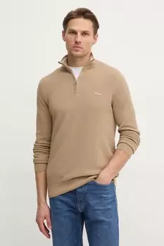 Хлопковый свитер Gant, бежевый