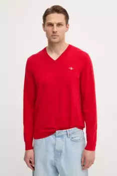 Хлопковый свитер Gant, красный