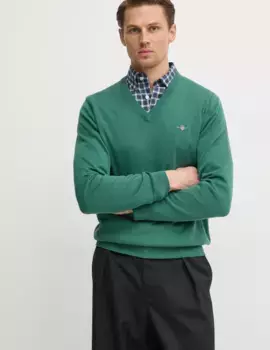 Хлопковый свитер Gant, зеленый