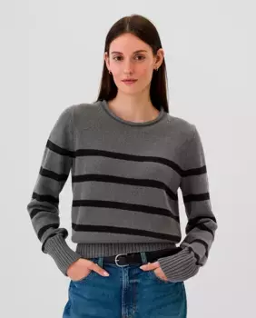 Хлопковый свитер Gap, серый