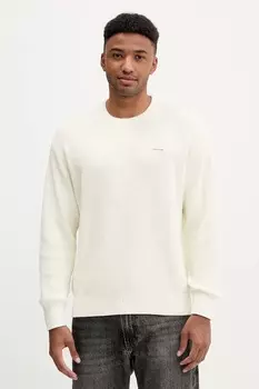 Хлопковый свитер Guess Jeans, бежевый