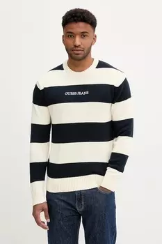 Хлопковый свитер Guess Jeans, бежевый