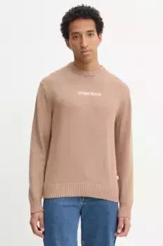 Хлопковый свитер Guess Jeans, бежевый