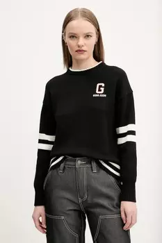 Хлопковый свитер Guess Jeans, черный