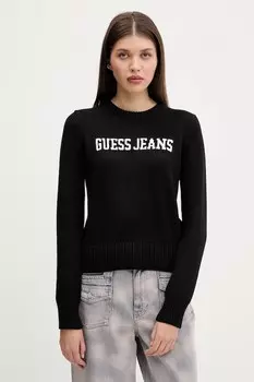 Хлопковый свитер Guess Jeans, черный