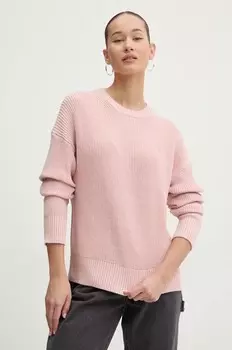 Хлопковый свитер Guess Jeans, розовый