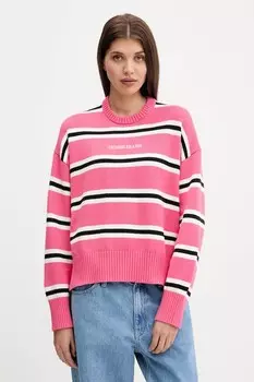 Хлопковый свитер Guess Jeans, розовый