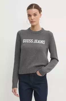Хлопковый свитер Guess Jeans, серый