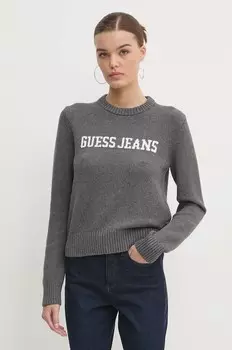 Хлопковый свитер Guess Jeans, серый