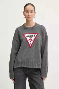 Хлопковый свитер Guess Jeans, серый