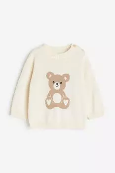 Хлопковый свитер H&M, белый