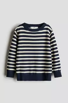 Хлопковый свитер H&M, синий