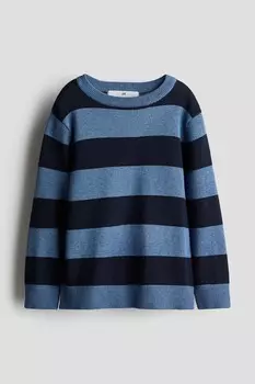 Хлопковый свитер H&M, синий
