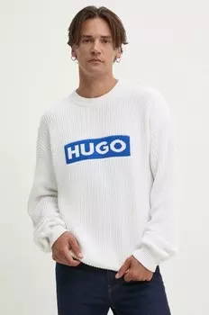 Хлопковый свитер Hugo Blue, белый