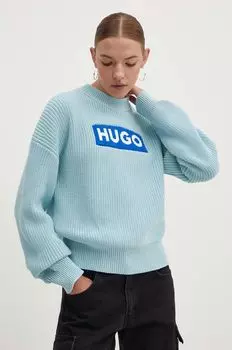 Хлопковый свитер Hugo Blue, синий