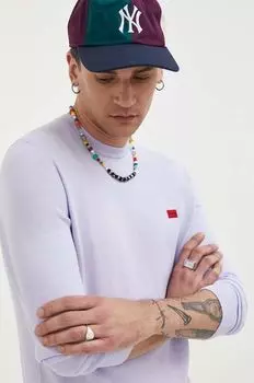 Хлопковый свитер HUGO Hugo, фиолетовый